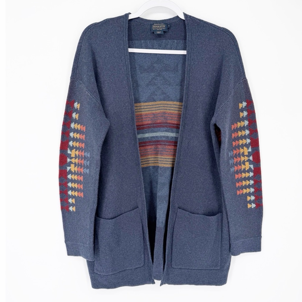 Pendleton Chief Aztec Pattern Open Front Cardigan… - image 3